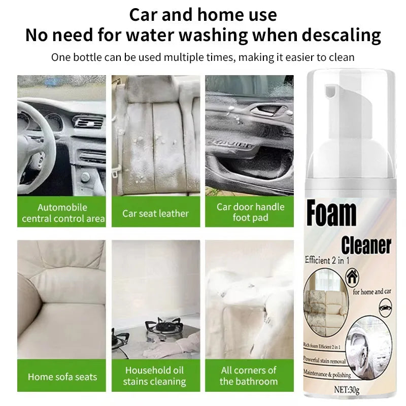 Multifunctional Foam Cleaner Spray – Car Interior, Leather Seat, Sofa & Home Stain Remover | 30g (1–22pc)