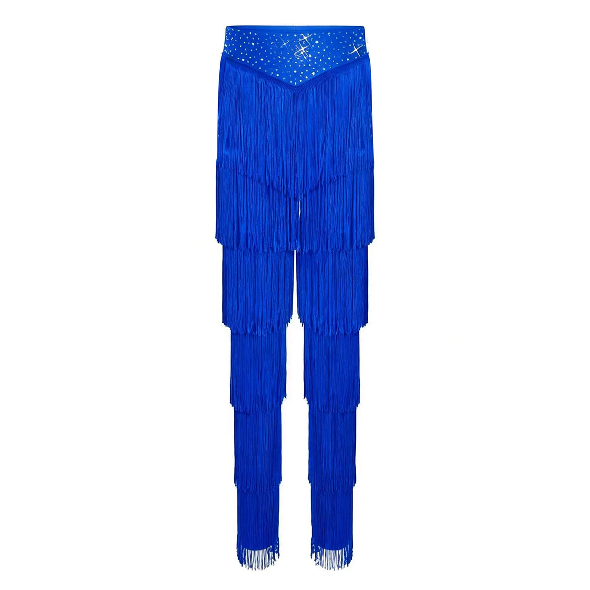 Girls tiered fringe Latin dance set with pants