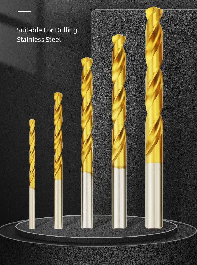 Titanium Coated HSS Twist Drill Bits for Metal