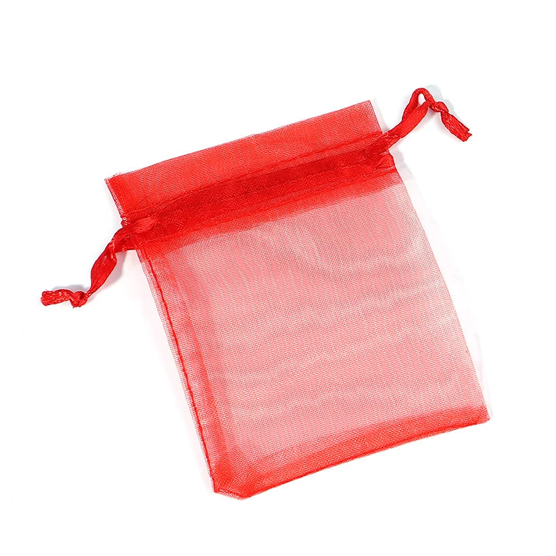10pcs Organza Gift Bags – Sheer Tulle Mesh Pouches for Wedding Favors, Candy, Jewelry & Party Packaging | Solid Color