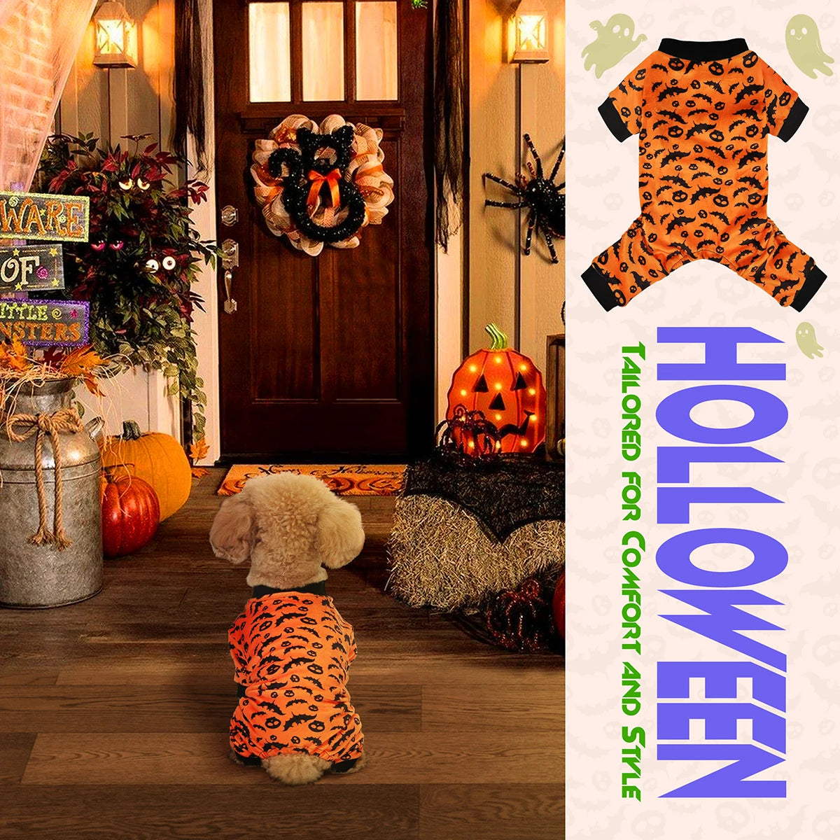 Halloween Dog Pajamas - Bat & Skull Four-Leg Costume – photo 4