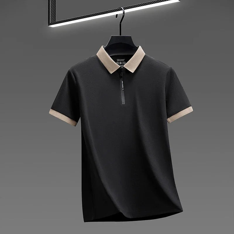 Men's Quick-Dry Half-Zip Polo - Breathable, Outdoor & Commute
