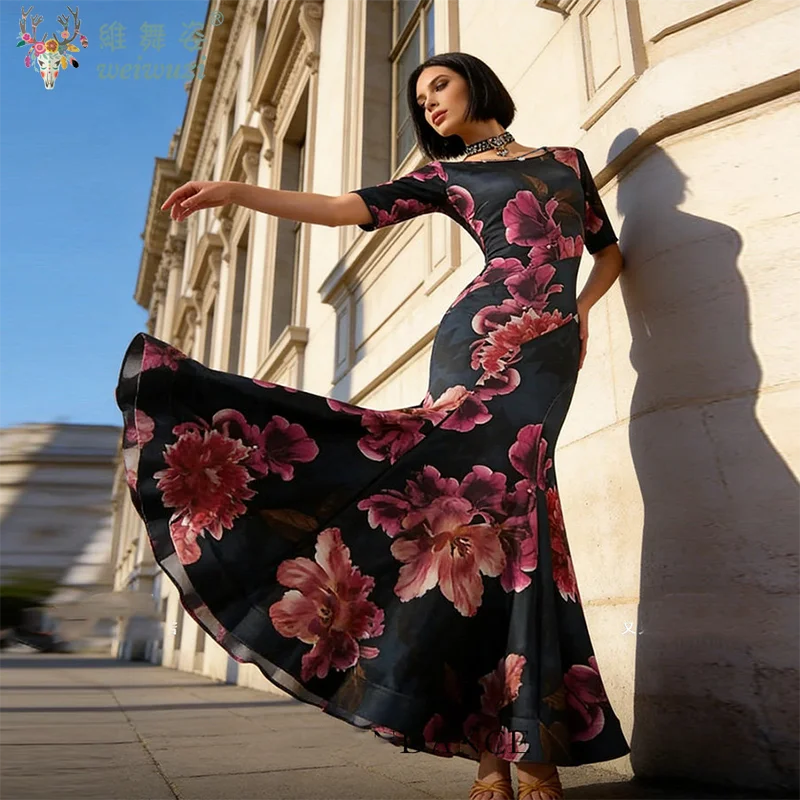 Women's fishbone swing ballroom dress