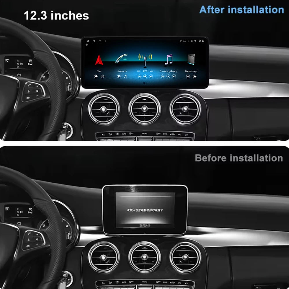 Car Stereo with Apple CarPlay & Android Auto, Compatible with Mercedes-Benz C-Class W205 & GLC X253
