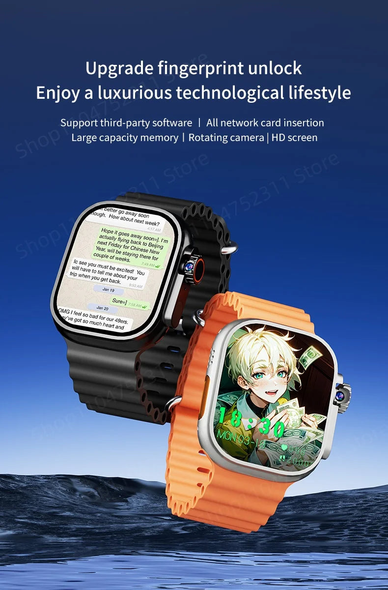 S10 Ultra 3 MAX Smartwatch — 4G/5G LTE, Rotating Camera, GPS & NFC