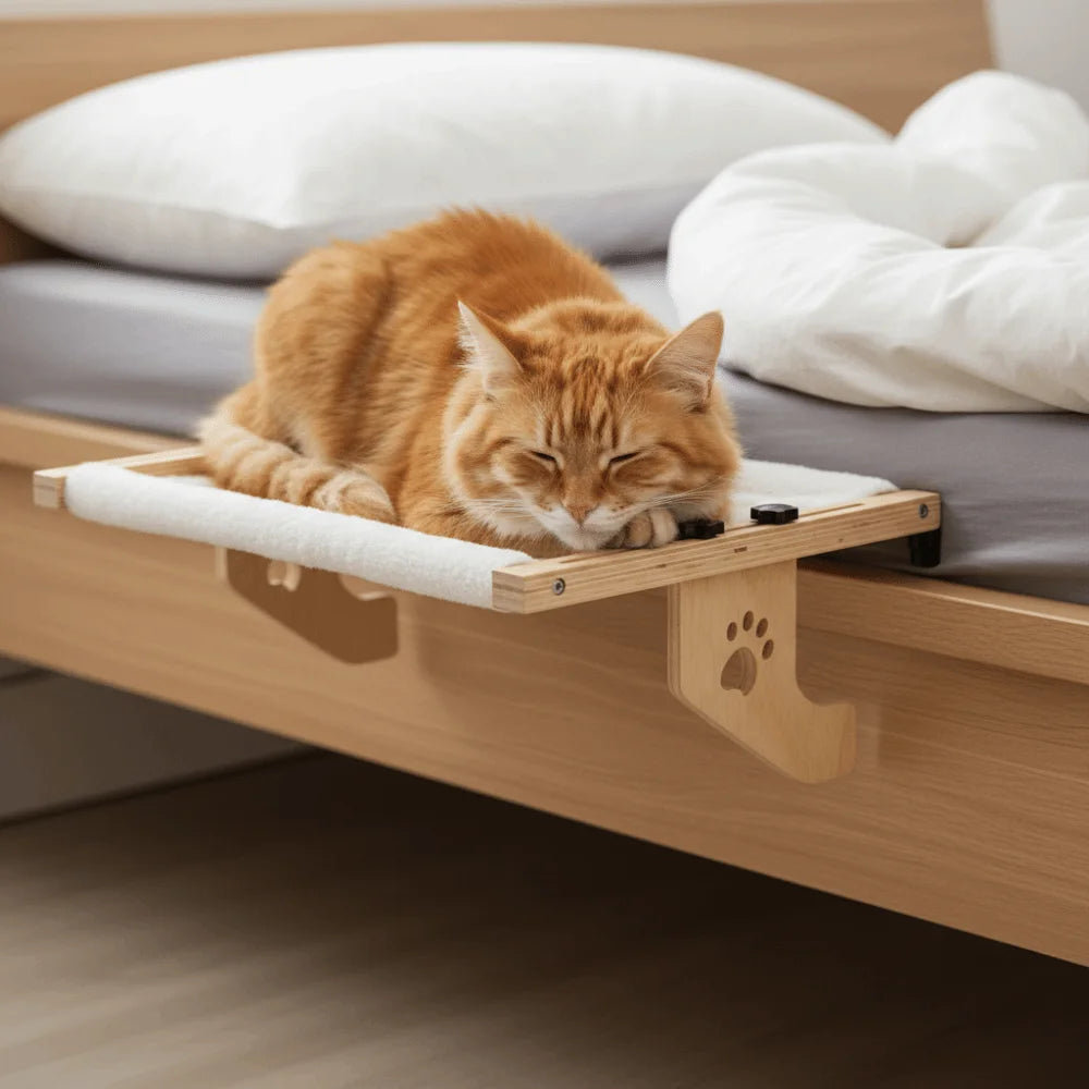 Wooden Frame Cat Window Hammock - Detachable Hanging Cat Bed – photo 4