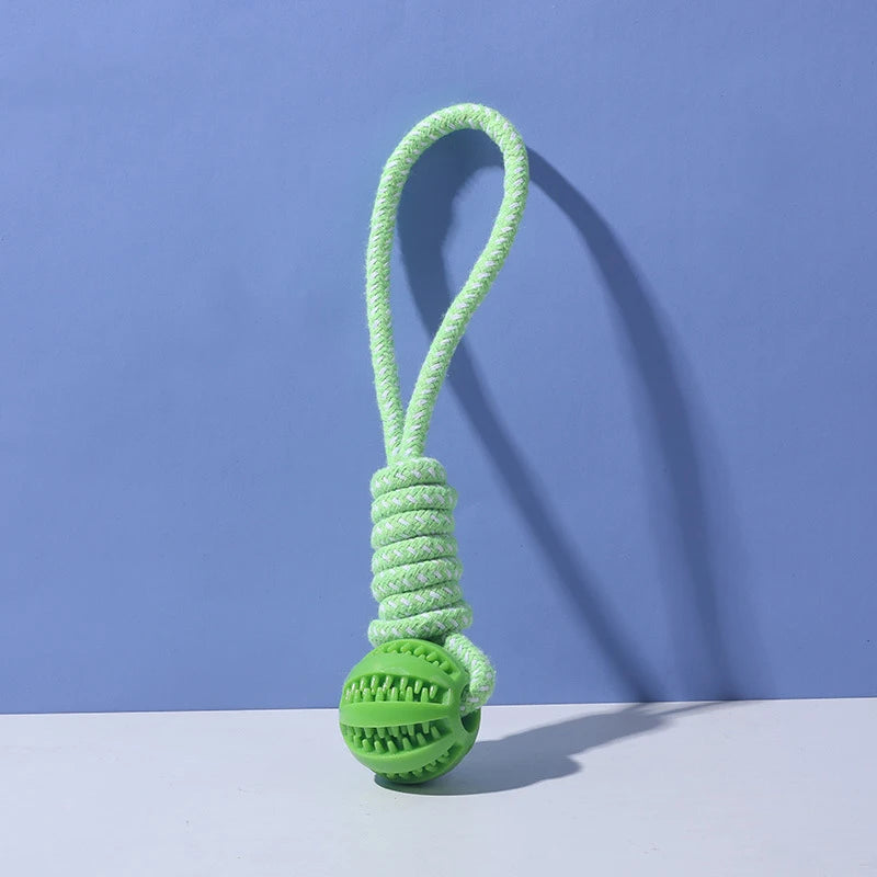Cotton Rope & Rubber Treat Ball - Puppy Teething Toy – photo 7