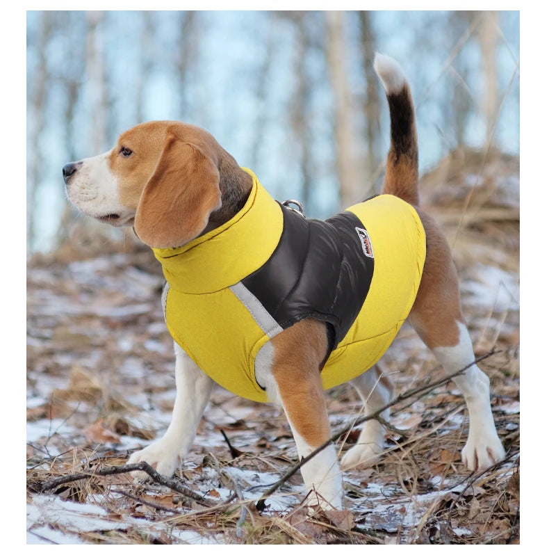 Winter Clothes for Dogs Warm Clothing Labrador Cotton Coat Harnesses Pet Products Clothes for Small Large Dog Reflective Stripe