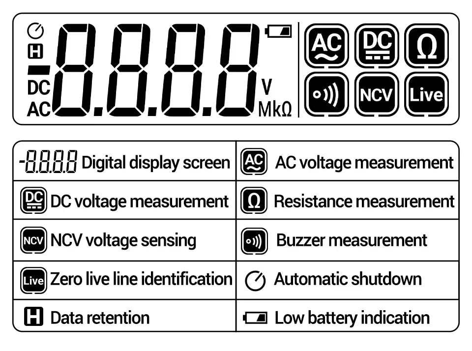 A3005+B20 Digital Multimeter Professional Insulated Voltage Test Pen Non-Contact AC/DC VoltageTester Double Head Screwdriver