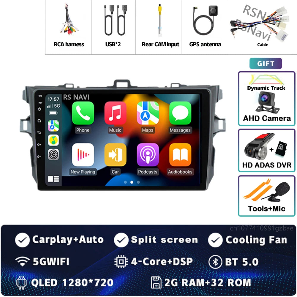 Android 16 Car radio Navigation Multimedia Player For Toyota Corolla 2006 2007 2008 2009 2010 2011 2012 2013 Carplay Auto Stereo