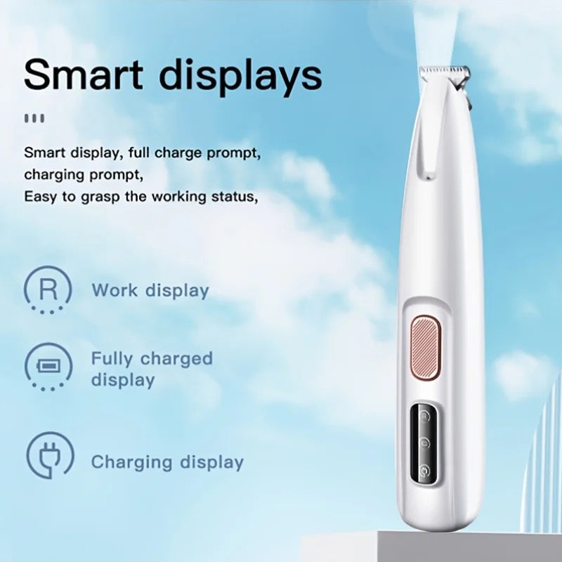 Rechargeable Cat and Dog Grooming Scissors, USB Powered Paw Trimmer, Professional Pet Hair Clipper, Cat and Dog Foot Razor