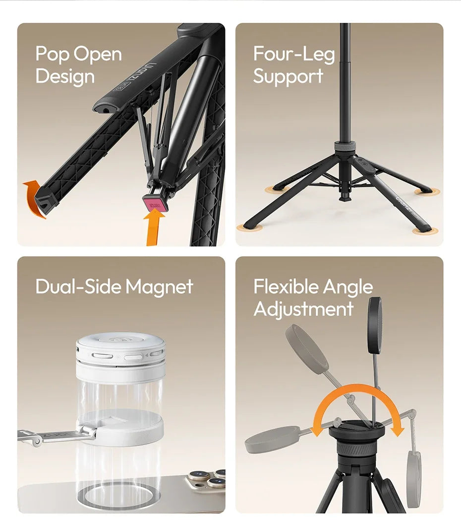 Original Ulanzi MT85 Magsafe Automatic Phone Tripod Dual Side Magnet 10m Wireless Control for Outdoor Travel Selfie Stick