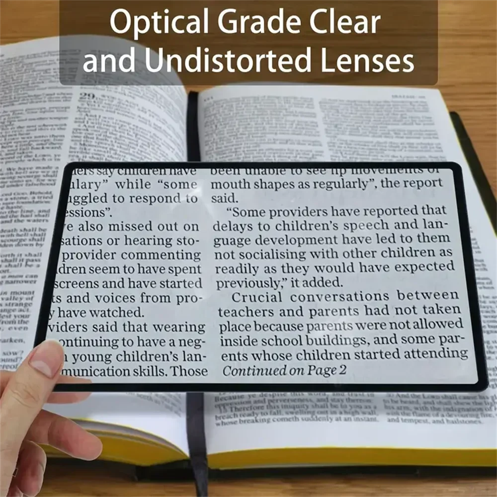 New Full Page Large Sheet Magnifier Magnifying Glass Reading Aid Glass Page Magnifying Lens Ultra-thin Reading Magnifier  New