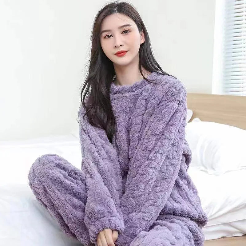 Women's Striped Flannel Pajamas - Long Sleeve Winter Sleepwear, Plus Size - photo 10