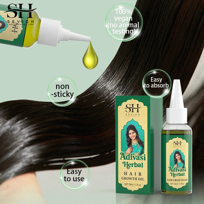 Ayurvedic Hair Growth Oil India Adivasi herbal Hair Growth Oils Anti Hair Loss Fast Regrowth Thicken Serum Hair Growth Products