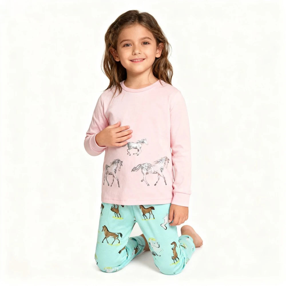 Kids Animal Embroidered Pajama Set - Soft Two-Piece Sleepwear - photo 24