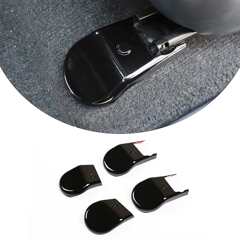 ABS Glossy Black Car Seat Foot Screw Protection Cap Decoration Cover Trim Fit For Toyota Hilux 2015-2022 Interior Accessories