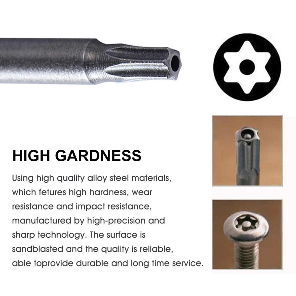 11 PCS  Torx Security Bit Set S2 Steel Magnetic Security Screwdriver Set 50/100mm Star Screwdriver Set for Shark Vacuum T6-T40