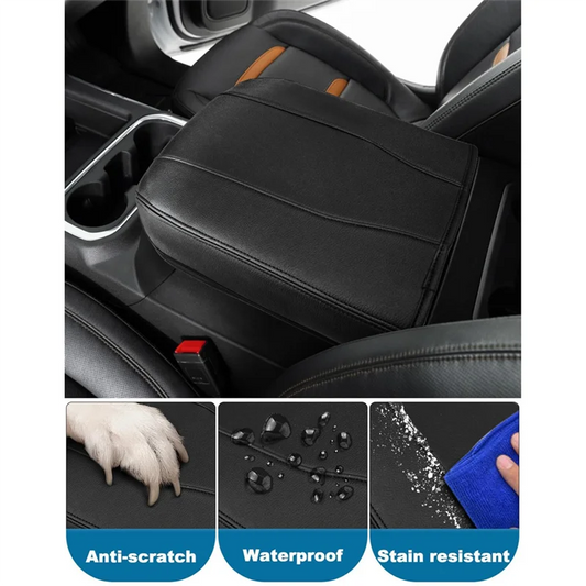 Center Console Armrest Lid Cover, PU Leather — Chevrolet Silverado & GMC Sierra / Yukon / Tahoe (2019–2025)