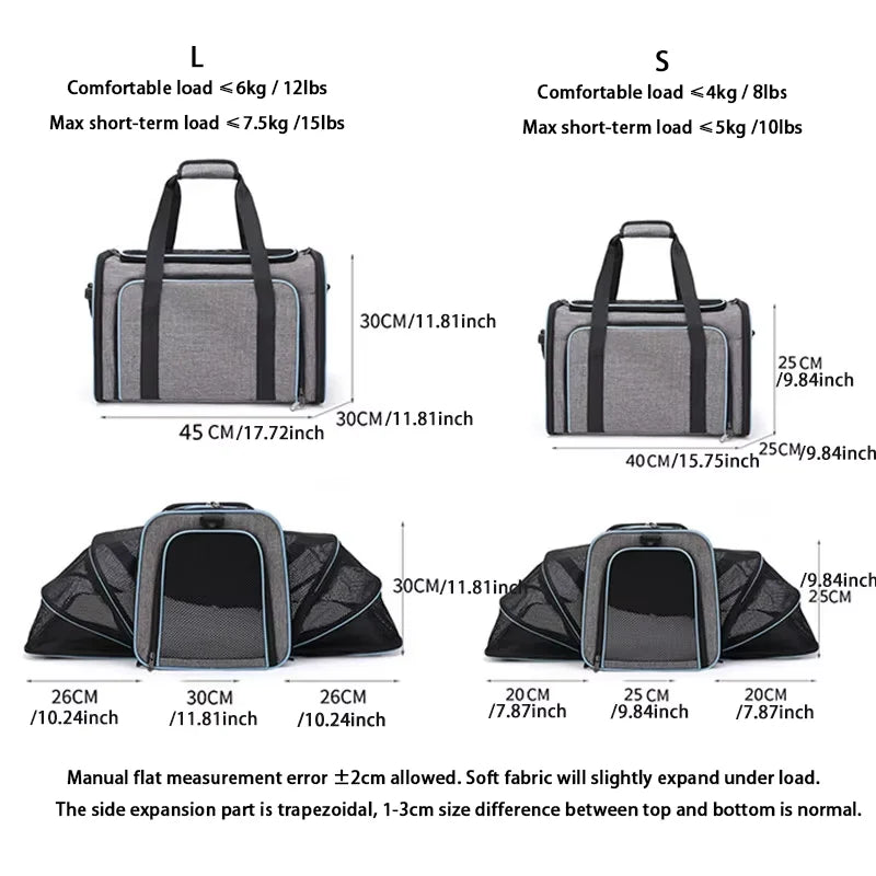 Expandable Pet Carrier Bag - Foldable Mesh Travel Carrier – photo 3