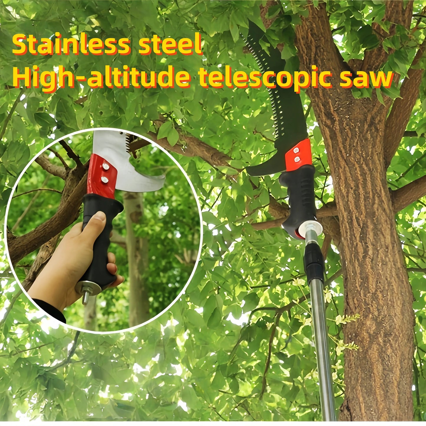Telescopic Double-Hook Pruning Saw – Extendable High-Reach Tree & Fruit Branch Cutter