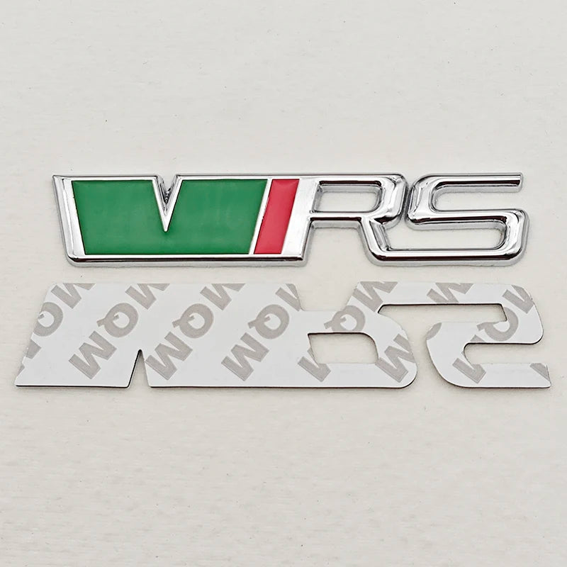 3D Metal Logo VRS Sticker Letters Emblem Car Front Grille Fender Side Trunk Badge For Skoda RS VRS Stickers Accessories