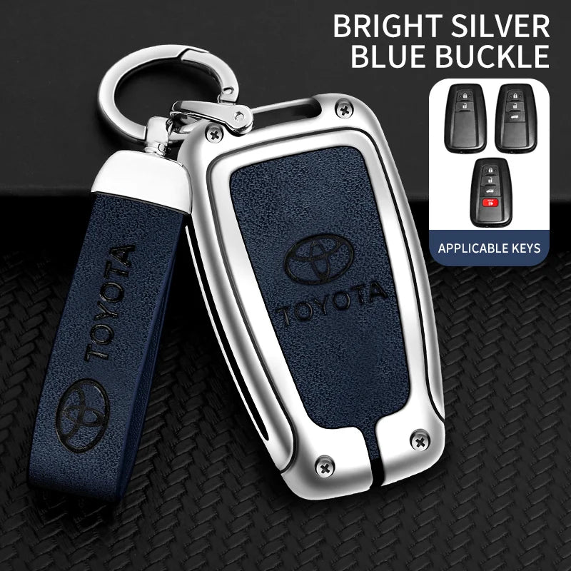 Car Key Case Bag Cover Shell For Toyota CHR Prado 2017 2018 Prius Camry Corolla RAV4 2017 2018 2019 2020 Protector Accessories