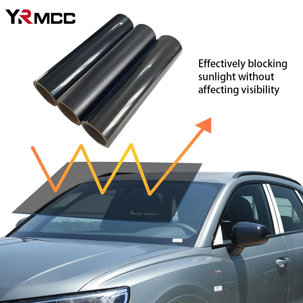 Windshield Car Sticker Sunshade Anti-UV Protection Black Film Auto Front Window Sunshade Vinyl Warp Films for Cars Accessories