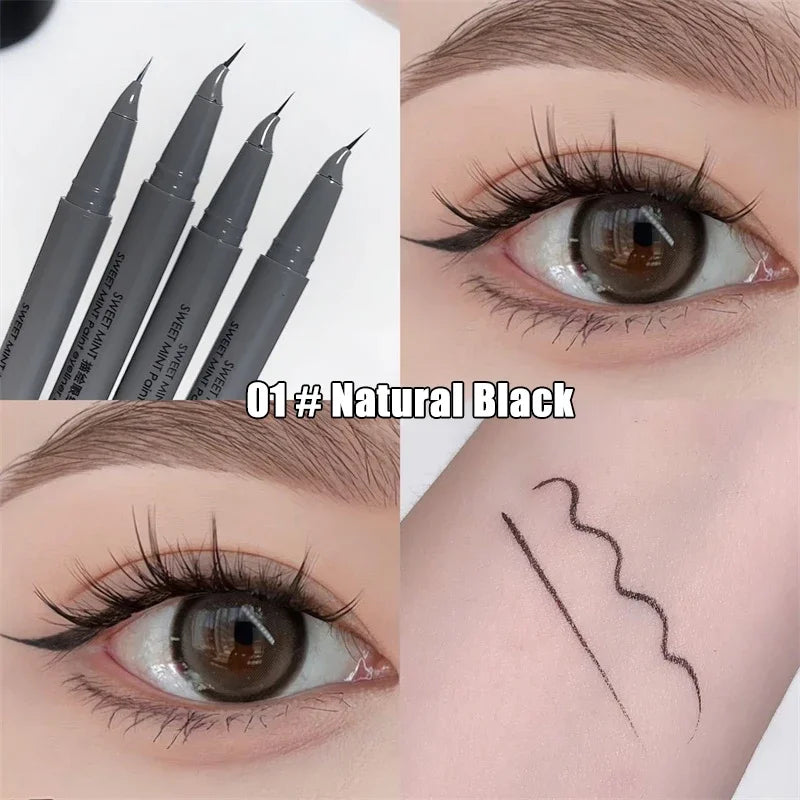 Curved Eyeliner Pen Quick Dry Liquid Eye Liner Easy To Draw Ultra-fine Lying Silkworm Pencil Black Brown Lower Eyelash Makeup