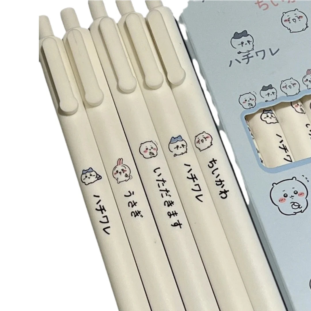 Cute Chiikawa Gel Pen Set | 0.5mm Black Ink, Ideal for Students & Chiikawa Fans, Perfect Back-to-School Gift & Present for Frien