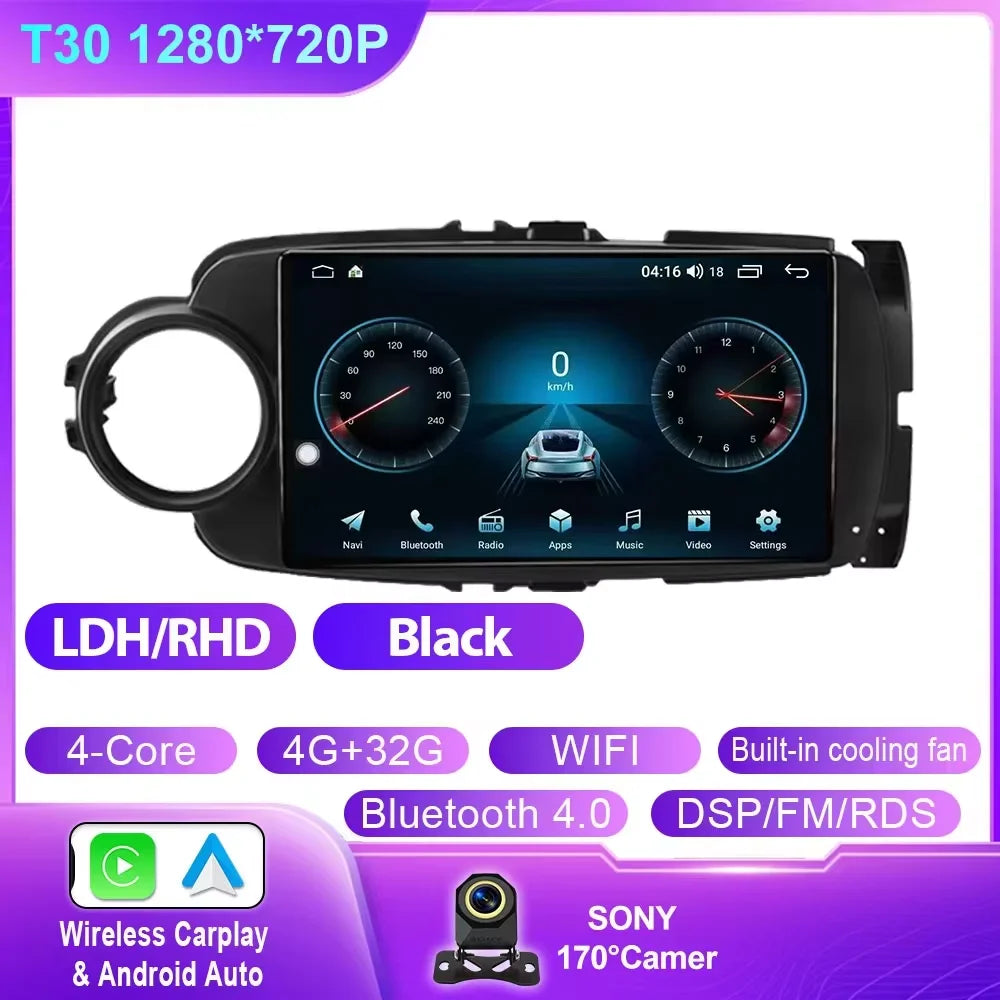Car Stereo with Apple CarPlay & Android Auto, Compatible with Toyota Yaris (2012-2017)