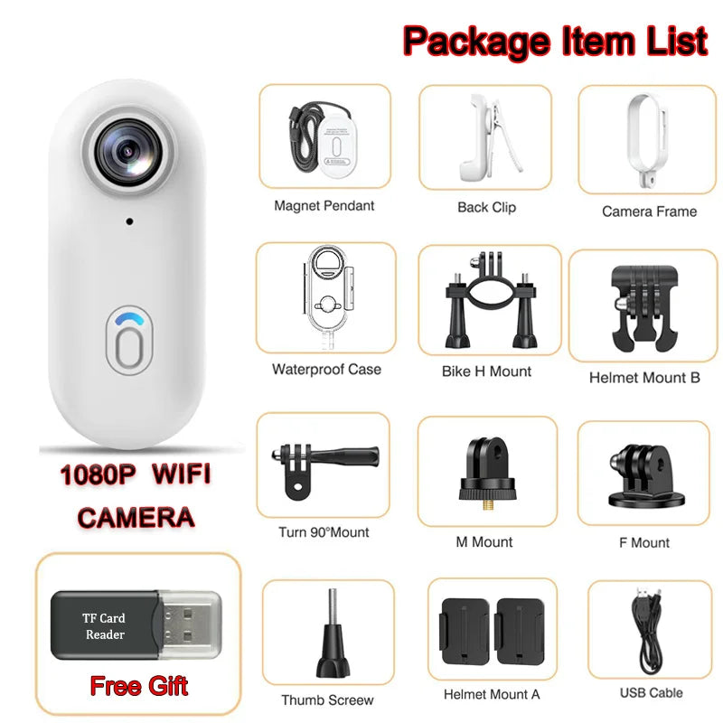 4K Waterproof Mini Action Camera with Magnetic Clip