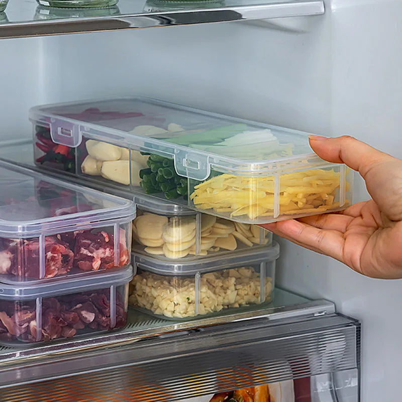 4-Grid Fridge Storage Box - Stackable Ginger & Garlic Organizer - photo 6
