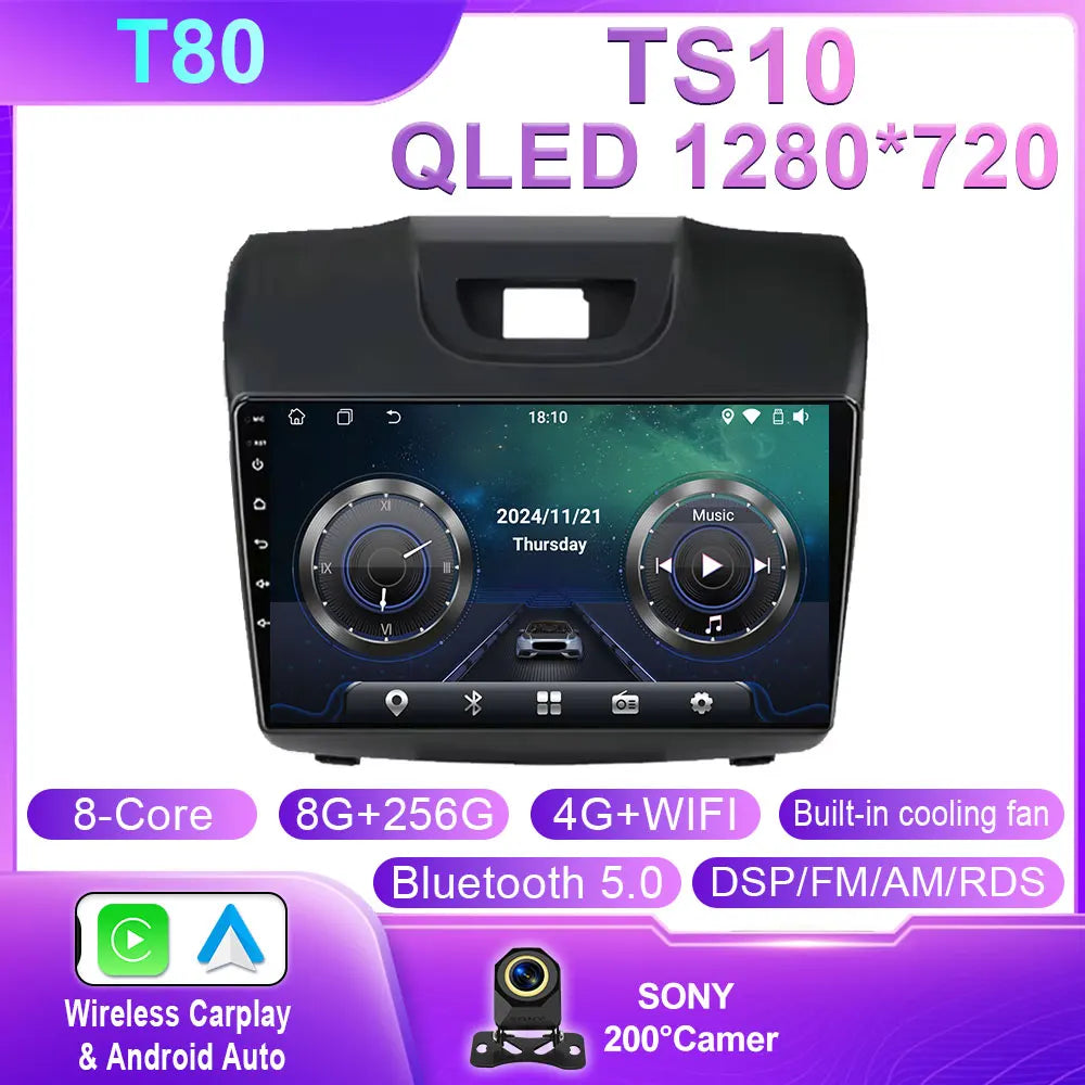 Android 15 Carplay Car Radio Multimedia For Chevrolet TrailBlazer 2012 - 2016 S-10 S10 Colorado For Isuzu D-Max DMAX Stereo WIFI