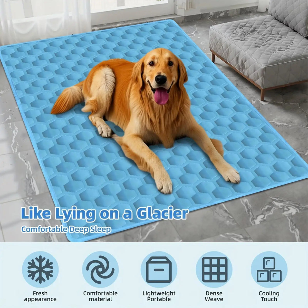 Extra Large Dog Cooling Mat - Summer Ice Pad Blanket – photo 3