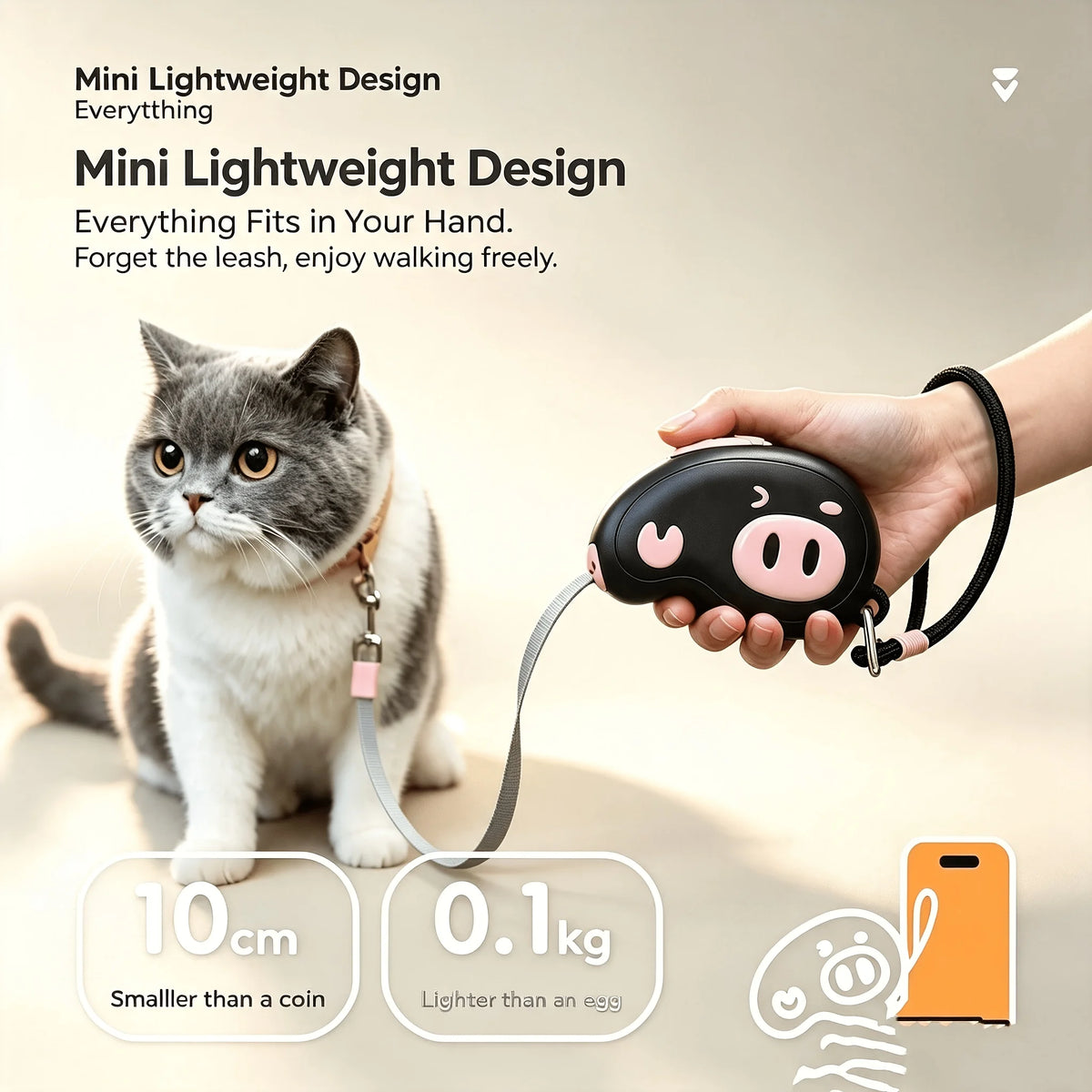 Retractable Leash for Dogs up to 40 lbs - 2.2 m Reflective – photo 4