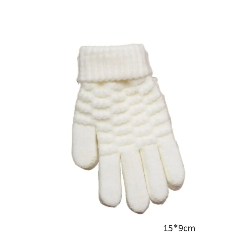 Kids Thick Knitted Winter Gloves - Full Finger Warm Mittens - photo 4