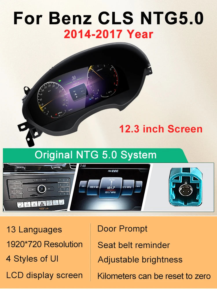 STWEI 2024 New Lcd Digital Dashboard Cluster Digital Speedometer For Mercedes Benz A Class W176 GLA CLA  C117 GLC W205 W212 W207