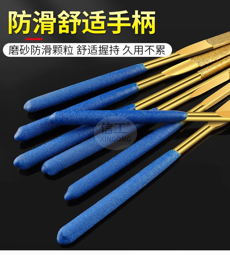 Diamond File, Titanium-coated File, Metal Jade Grinding Tool Set