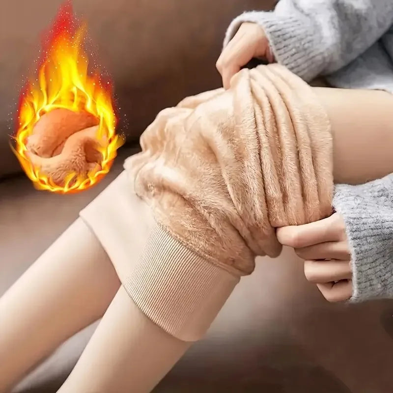 Women's Thermal Winter Tights Fleece Lined Sheer Velvet Pantyhose Thick Warm Leggings with Plush Inner Layer