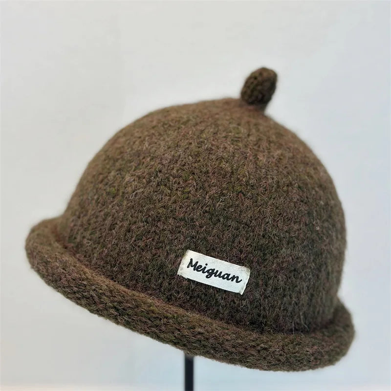 Women's Turned-Up Brim Knit Beanie - Minimalist Winter Hat - photo 7
