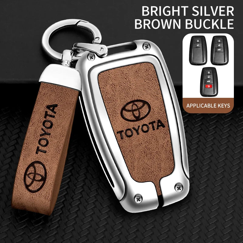 Car Key Case Bag Cover Shell For Toyota CHR Prado 2017 2018 Prius Camry Corolla RAV4 2017 2018 2019 2020 Protector Accessories