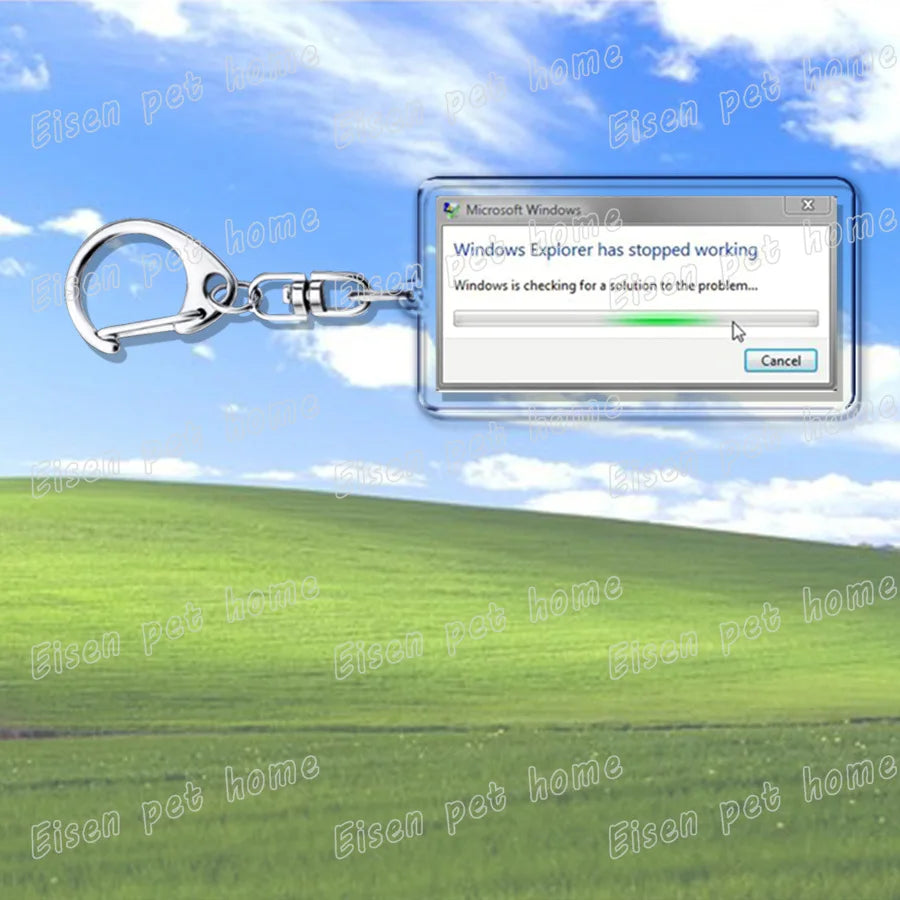 Creative XP Window Keychains for Accessories Bag Funny Task Failed Successfully KeyChain Ring Jewelry Fans Gifts Keyrings