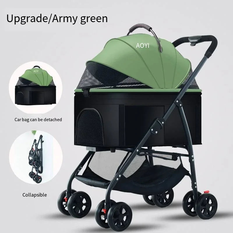 3-in-1 Folding Pet Stroller - Lightweight Travel Cart for Dogs – photo 10