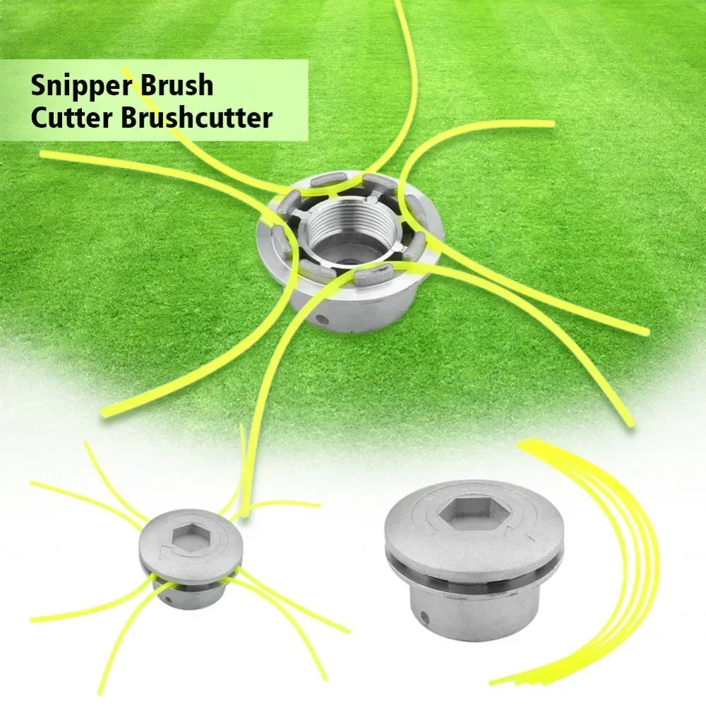 Universal Aluminum 1PCS Grass Trimmer Head with 4 Lines Brush Cutter Head Thread Nylon Grass Cutting Line Head for Lawn Mower