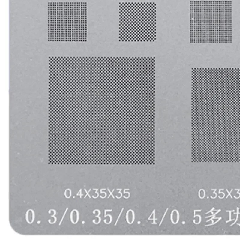 RELIFE Multi-Purpose BGA Stencil for 0.3/0.35/0.4/0.5/Parallel/45 Degree Hole Universal Solder BGA Reballing Stencil Solder Net