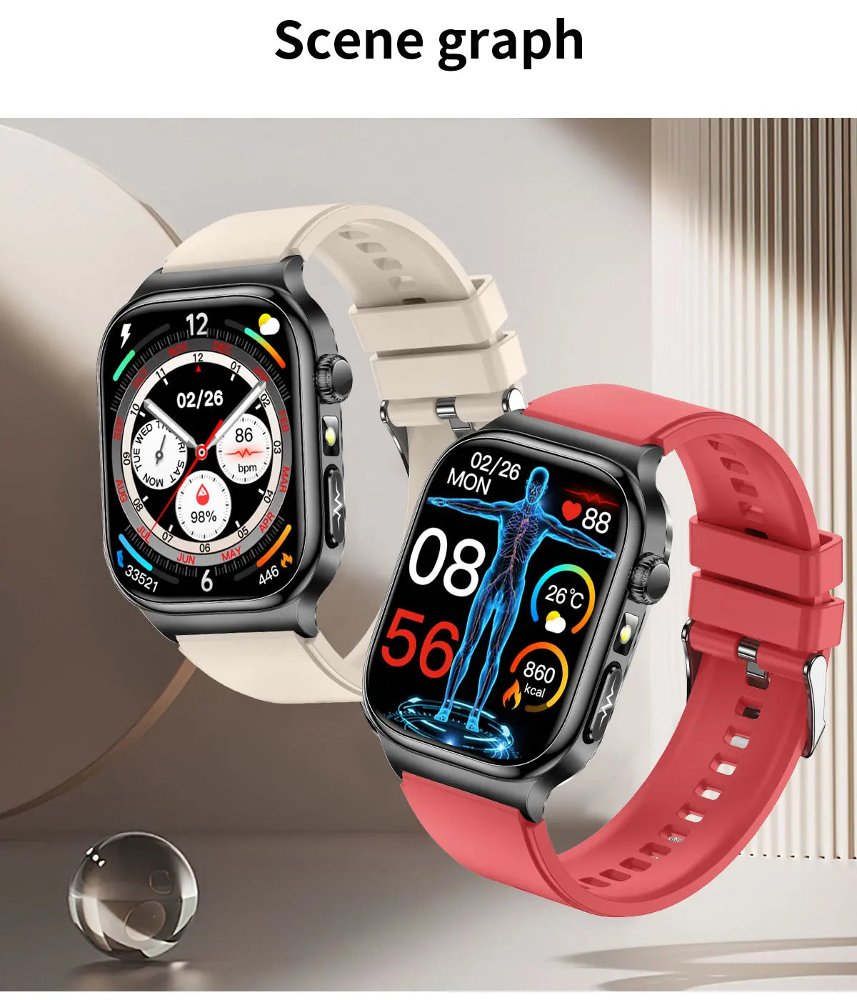 2026 ECG+PPG Health Smart Watch – Uric Acid, Blood Lipids, Blood Pressure & Bluetooth Call | Men & Women