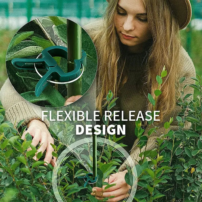 20Pcs Garden Plant Support Clips — Reusable Vine & Stem Holders