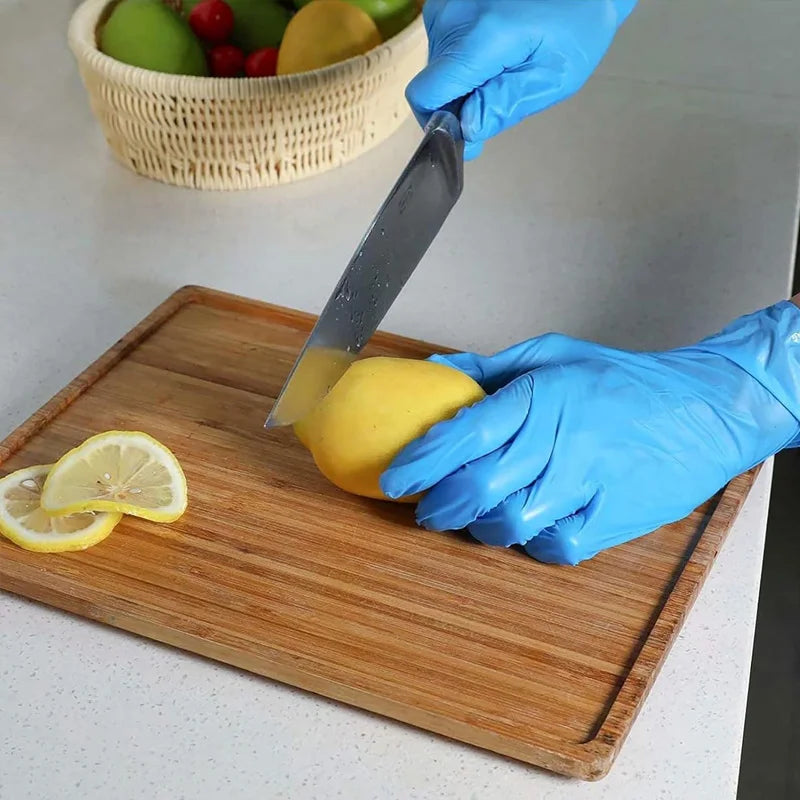 100-Pack Nitrile Disposable Gloves – Durable Puncture-Resistant Kitchen Gloves for Cooking, Cleaning, Food Handling & More | Size M | 21x11cm