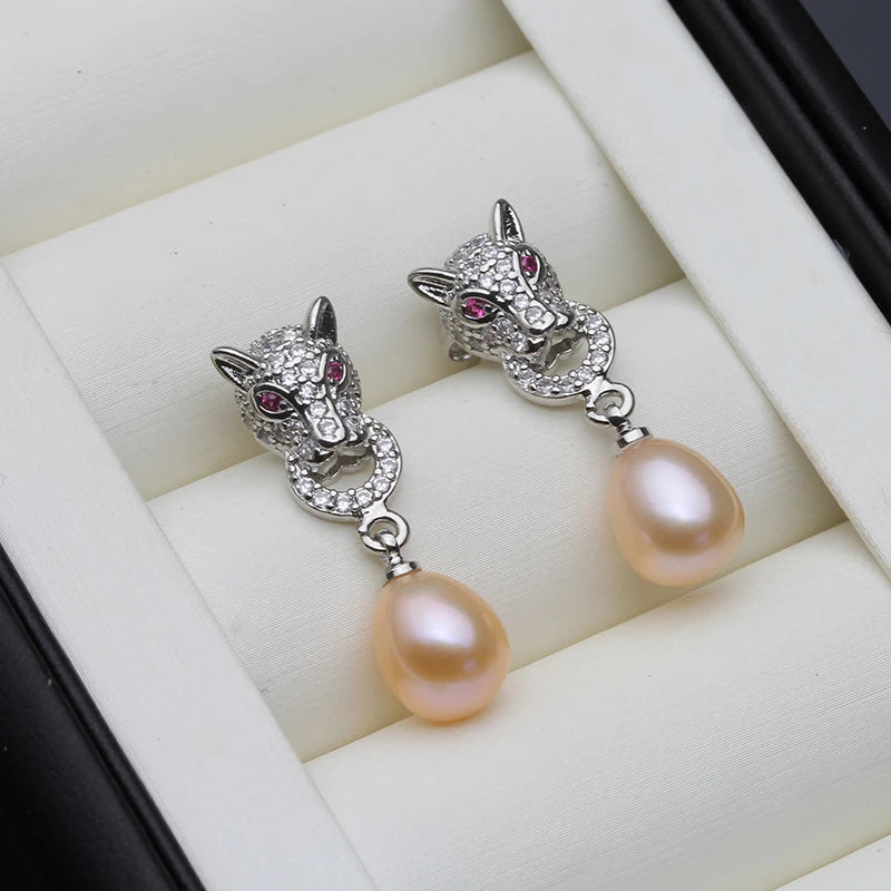 Freshwater Pearl Earrings – 925 Silver Drop Studs, Gift Boxed